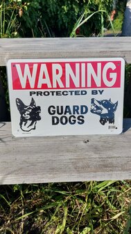 Metalen bord/sign Warning Guard Dog 20x30cm