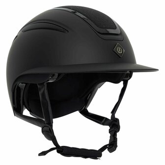 Paardrijcap Imperial Riding Olania Deluxe Big Visor Zwart Glitter