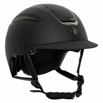 Paardrijcap Imperial Riding Olania Deluxe Smal Visor Zwart