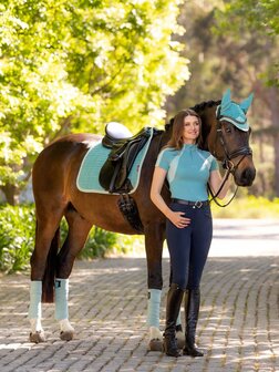 LeMieux Suede Dressage Zadeldek Lagoon