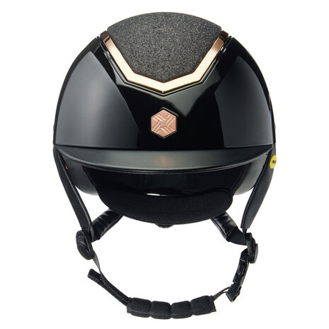 Charles Owen Black Gloss/Rose Gold Kylo Sparkly small peak