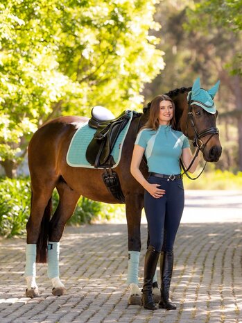 LeMieux Suede Dressage Zadeldek Lagoon