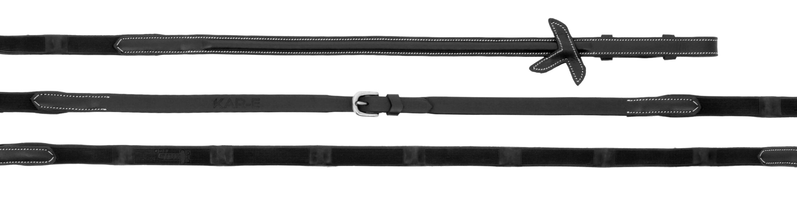 K by Equithème leren & rubberen teugels K-Touch - Afbeelding 2