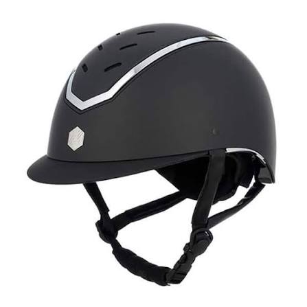 Charles Owen Cap Mat Zwart/Zilver